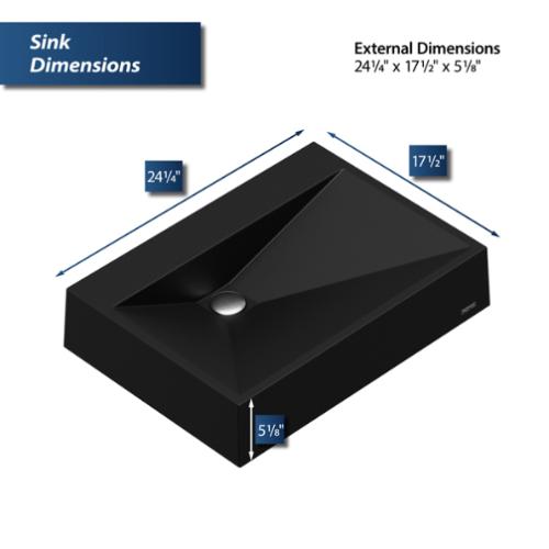 Quartz Composite Black Bathroom Sink 5