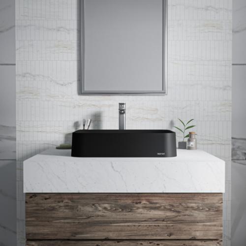 Quartz Composite Black Bathroom Sink 7