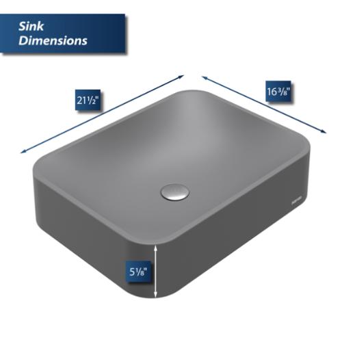 Quartz Composite Grey Bathroom Sink 4