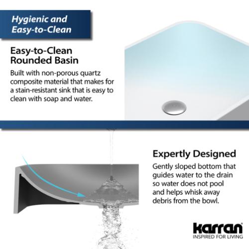 Quartz Composite Grey Bathroom Sink 5