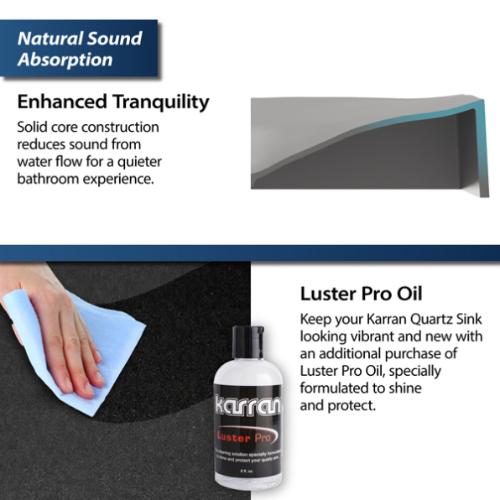 Quartz Composite Black Bathroom Sink 6