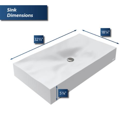 Quartz Composite White Bathroom Sink 4