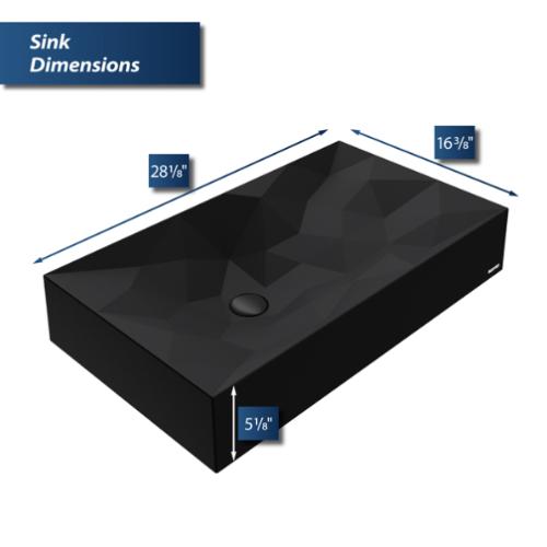 Quartz Composite Black Bathroom Sink 4