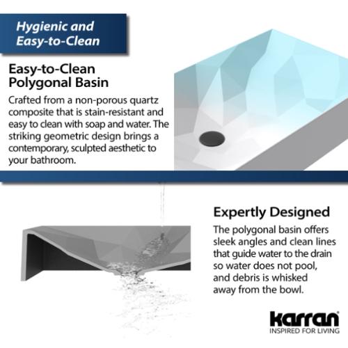 Quartz Composite Black Bathroom Sink 5