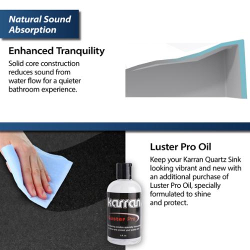 Quartz Composite Black Bathroom Sink 6