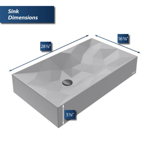 Quartz Composite Grey Bathroom Sink 4