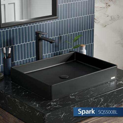Quartz Composite Black Bathroom Sink 2