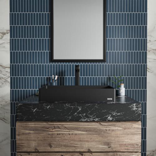 Quartz Composite Black Bathroom Sink 8