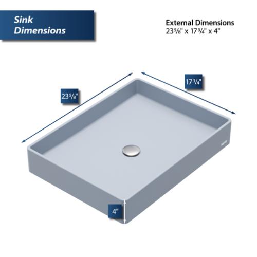 Quartz Composite Ice Blue Bathroom Sink 3