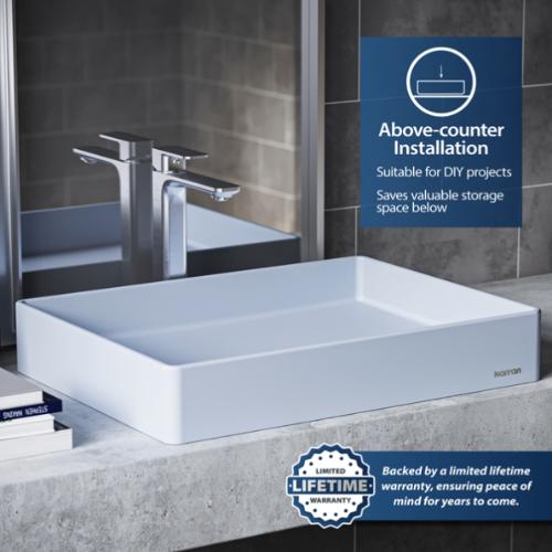 Quartz Composite Ice Blue Bathroom Sink 5