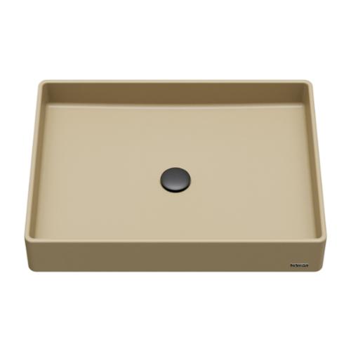 Quartz Composite Pale Gold Bathroom Sink 1