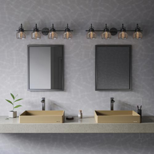 Quartz Composite Pale Gold Bathroom Sink 8