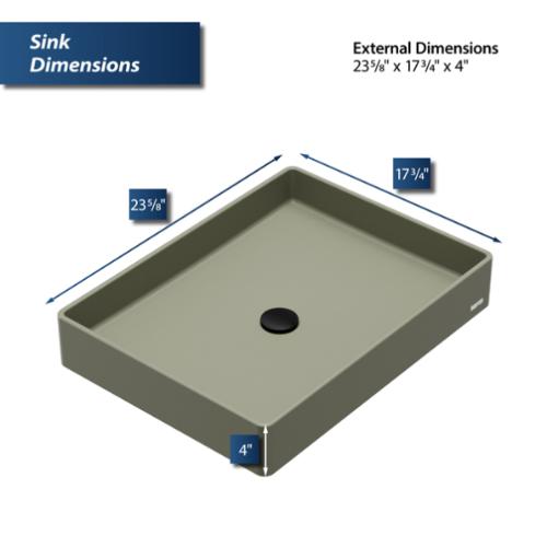 Quartz Composite Sage Green Bathroom Sink 3