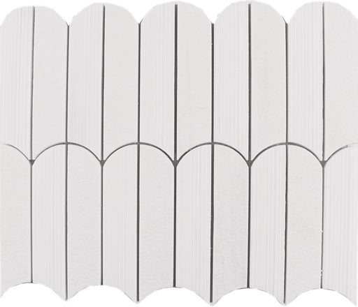 Full Sheet Sample - Showtime Dolomite Quill Natural Stone Mosaic - 10.5" x 13.25" Sandblasted & Ridged