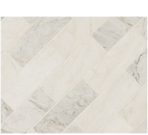 Glorious White Marble Warm SF Tile Honed 1