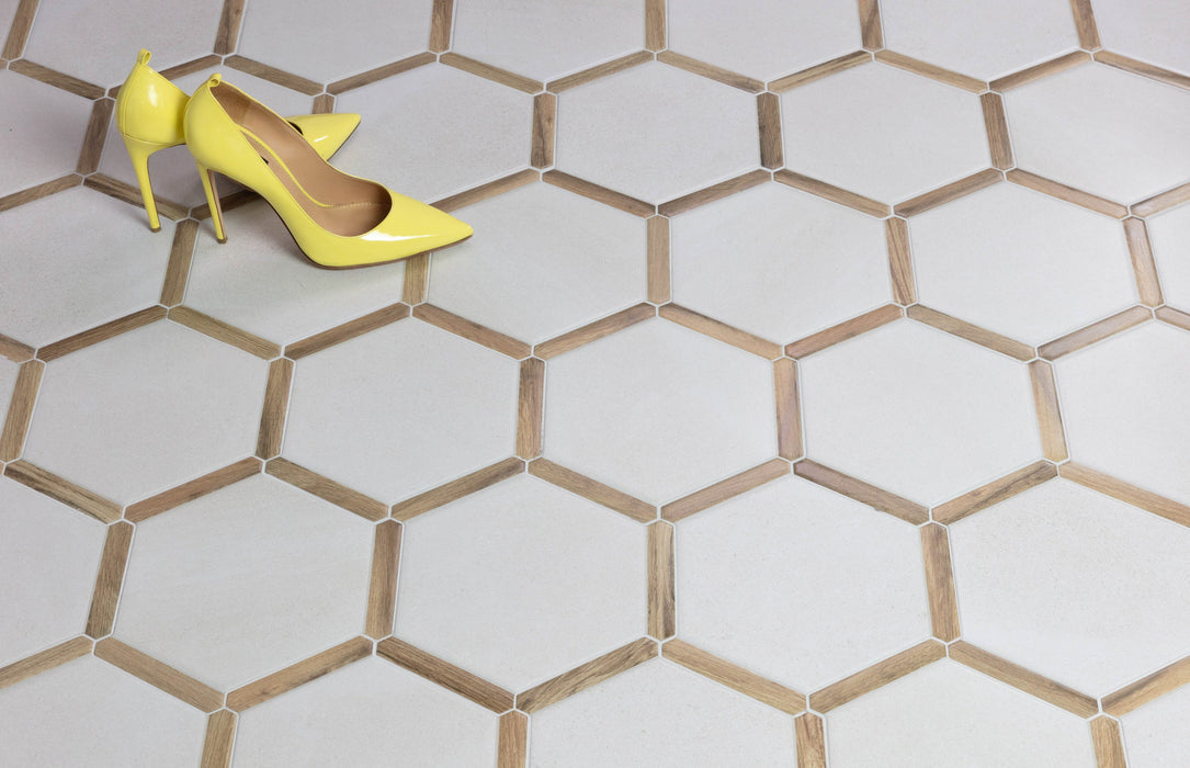 Avant Hexagon Porcelain Sacramento Beige Oak Tile Matte 3