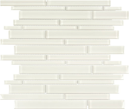 Full Sheet Sample - Aquatica Element Sand Random Linear Glass Mosaic - 11.75" x 11.75" Glossy