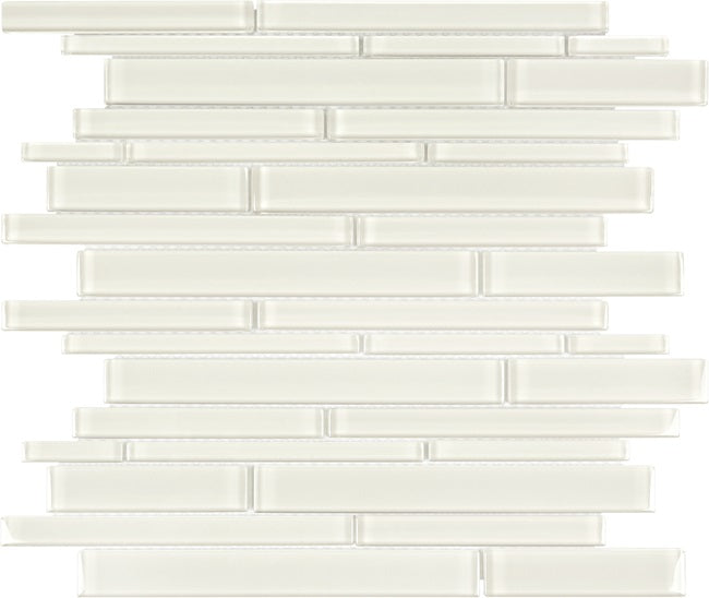 Full Sheet Sample - Aquatica Element Sand Random Linear Glass Mosaic - 11.75" x 11.75" Glossy