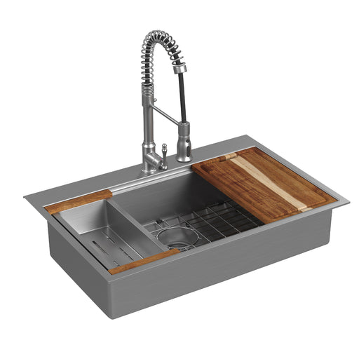 PULSE ShowerSpas Santa Cruz Kitchen Sink Brushed 1