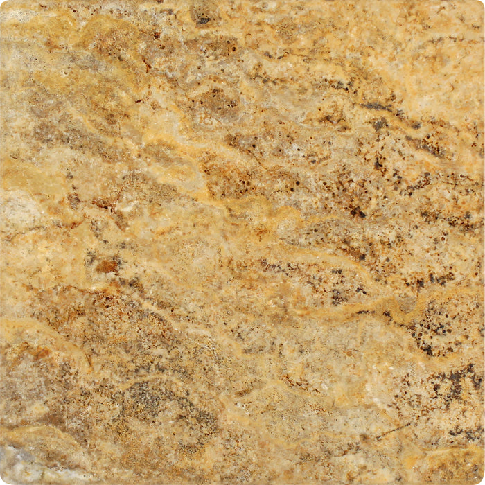 Scabos Chiseled & Brushed Travertine Tile - 16" x 16"