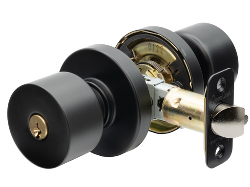 Metro Round Steel Black BC Door Knob Black 1