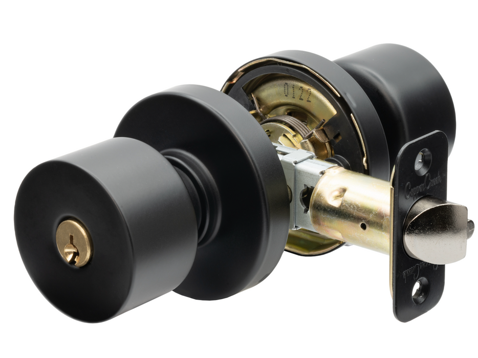 Metro Round Steel Black BC Door Knob Black 1