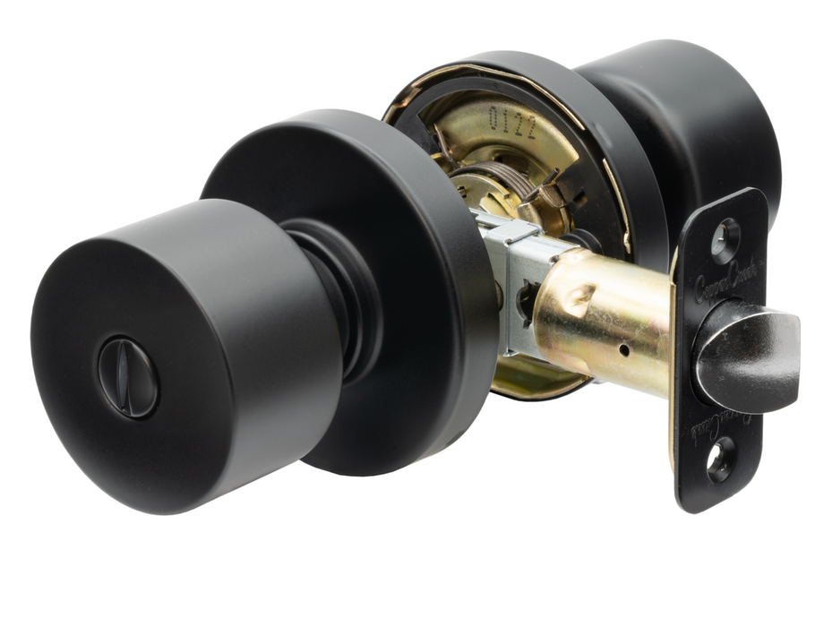 Metro Round Steel Black BC Door Knob Black 1