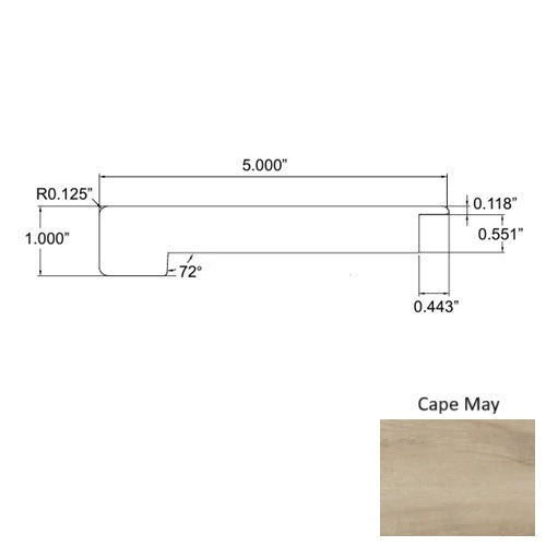 Seaside Wood Cape May Overlap Square Stair Nose Embossed 1