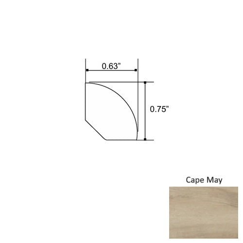 Seaside Wood Cape May Quarter Round Embossed 1