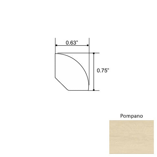 Seaside Wood Pompano Quarter Round Embossed 1