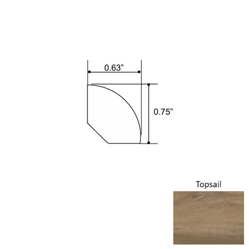 Seaside Wood Topsail Quarter Round Embossed 1