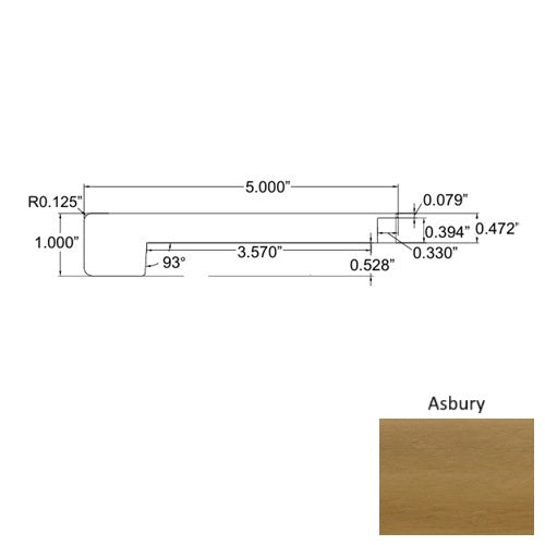 Seaside Wood Asbury Square Flush Stair Nose Embossed 1