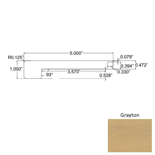 Seaside Wood Grayton Square Flush Stair Nose Embossed 1