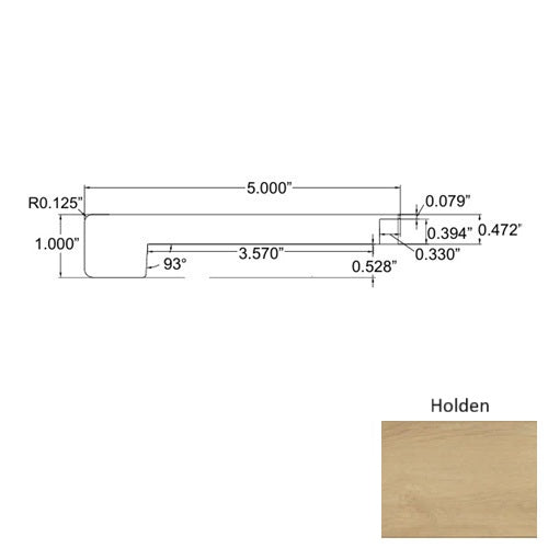 Seaside Wood Holden Square Flush Stair Nose Embossed 1