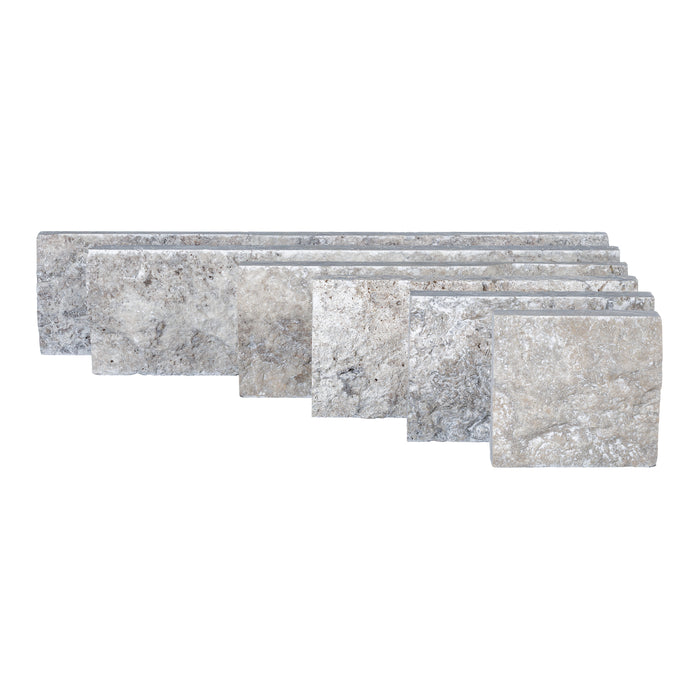 Titanium Travertine Split Face Veneer - 4" x Random Length