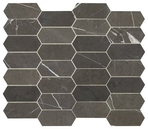 Antico Scuro Marble Mosaic - 2" x 4" Elongated Hexagon