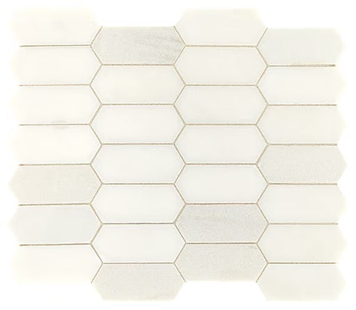 Empyrean Ice Marble Mosaic - 2" x 4" Elongated Hexagon