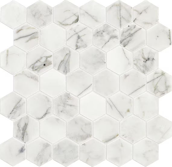 Venetian Calacatta Marble Mosaic - 2" x 2" Hexagon