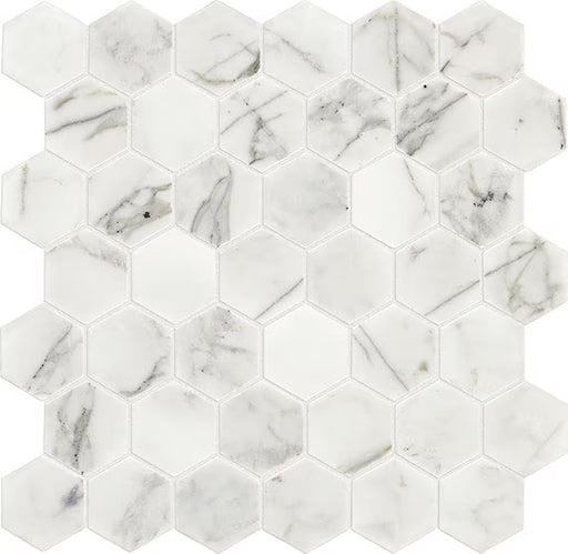 Venetian Calacatta Marble Mosaic - 2" x 2" Hexagon