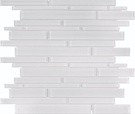 Full Sheet Sample - Aquatica Element Skylight Random Linear Glass Mosaic - 11.75" x 11.75" Glossy
