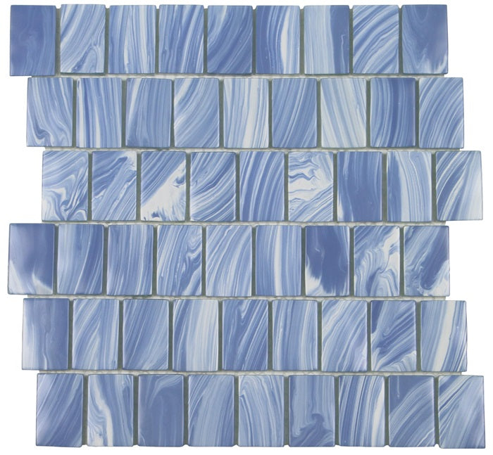 Full Sheet Sample - Aquatica Slip Stream Equatorial Glass Mosaic - 11.75" x 11.75" x 8 MM Semi Gloss