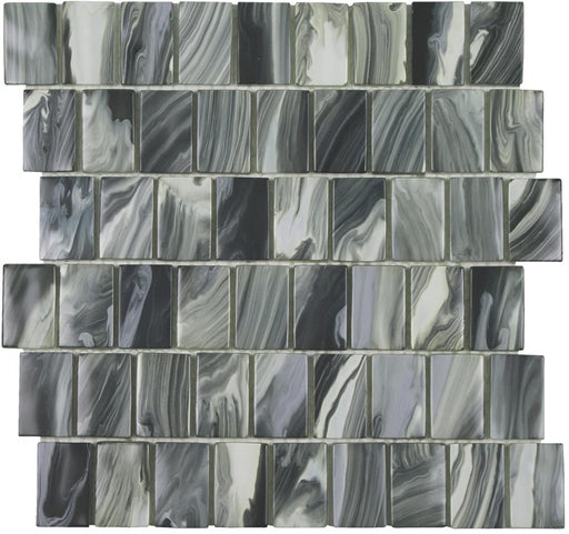 Full Sheet Sample - Aquatica Slip Stream Labrador Glass Mosaic - 11.75" x 11.75" x 8 MM Semi Gloss