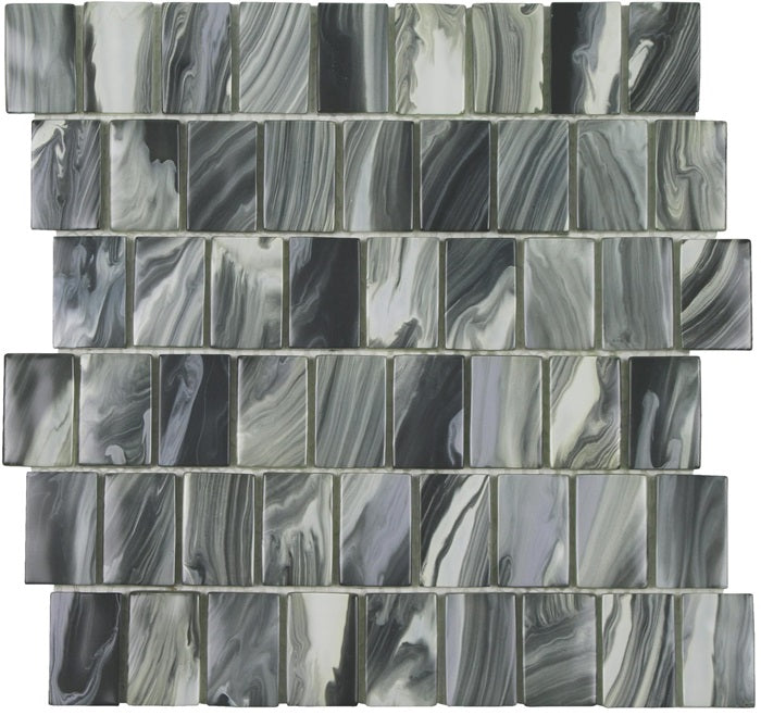Full Sheet Sample - Aquatica Slip Stream Labrador Glass Mosaic - 11.75" x 11.75" x 8 MM Semi Gloss