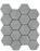 Full Sheet Sample - Solida Silver Hexagon Porcelain Mosaic - 3" x 3" x 3 MM Matte