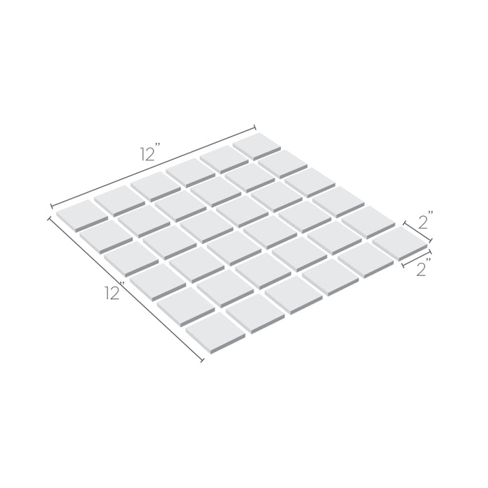 Source Pure White Porcelain Mosaic - 2" x 2"