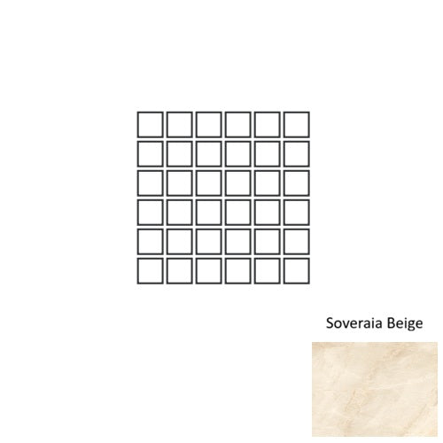 Marmi Lux Porcelain Soveraia Beige MSB1 Mosaic Natural 1