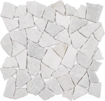 Full Sheet Sample - Aquatica Ocean Stones Fit Sparkly White Deco Pebble Natural Stone Mosaic - 12.25" x 12.5" Matte