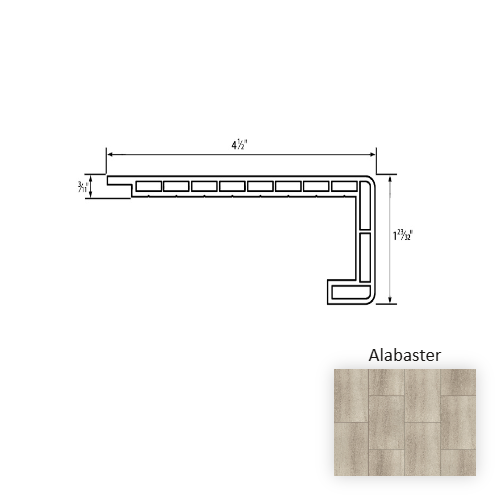 Pietra Vinyl Alabaster Square Overlap Stair Nose Embossed 1