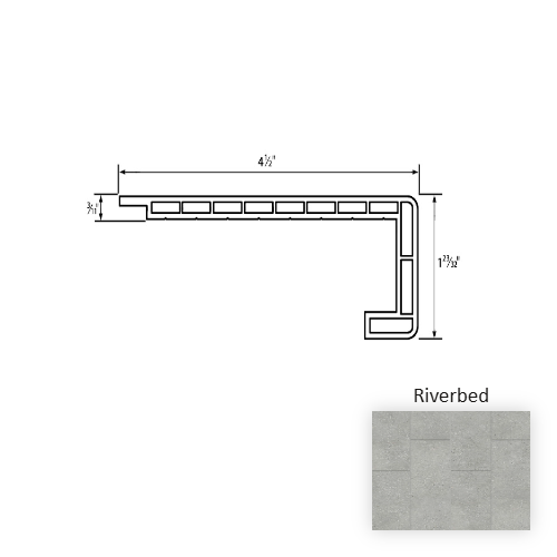 Pietra Vinyl Riverbed Square Overlap Stair Nose Embossed 1