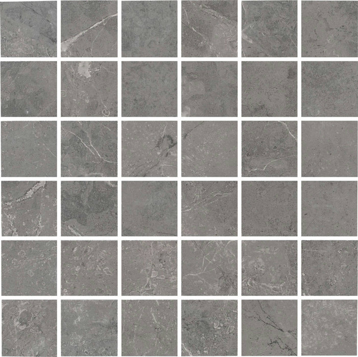 Full Sheet Sample - St. Croix Ash Porcelain Mosaic - 12" x 12" x 9 MM Matte